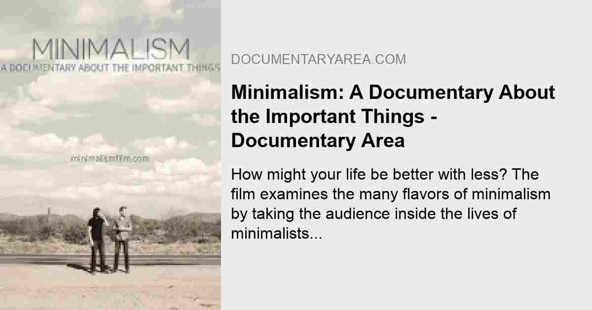 minimalism documentary about the important things full movie
